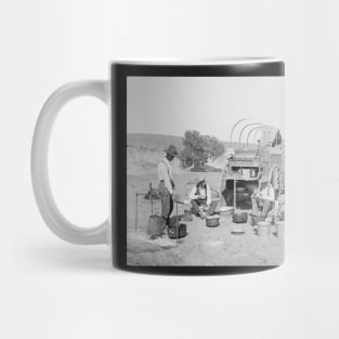 Cowboy Camp, 1901. Vintage Photo Mug